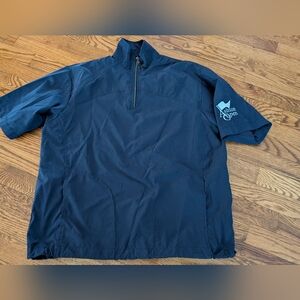 Women's Golf Shirt Navy Blue Quarter ZipAkwa Short Sleeve Ashton Open UAW Med